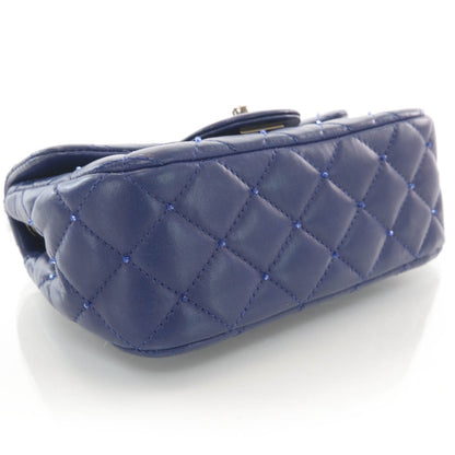 Chanel Lambskin Quilted Strass Mini Flap Dark Blue 4 of 9