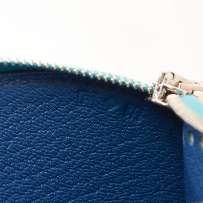 Hermes Chevre Mysore Evelyne Coin Purse Turquoise Bleu Saphir 2 of 11
