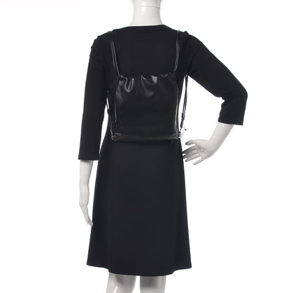 Stella McCartney Eco Alter Nappa Perforated Logo Mini Drawstring Backpack Black 2 of 6