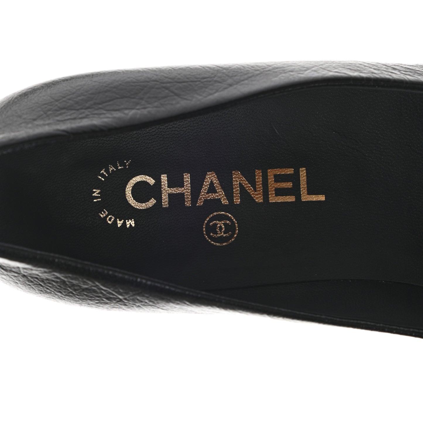 Lambskin Patent Cap Toe CC Pumps 38.5 Black