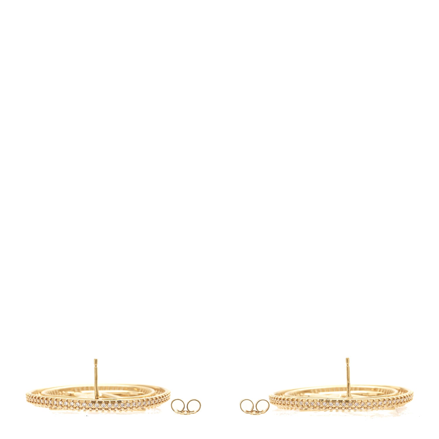 Louis Vuitton Metal Crystal Sparkling Louise Earrings Gold 3 of 5