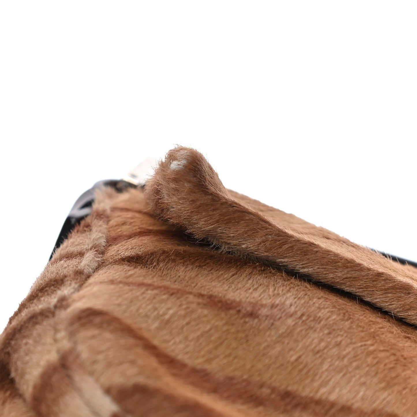 Calf Hair Zebra Print Baguette Brown