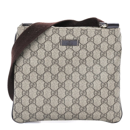 Gucci GG Supreme Monogram Small Flat Messenger Bag  Dark Brown 1 of 7