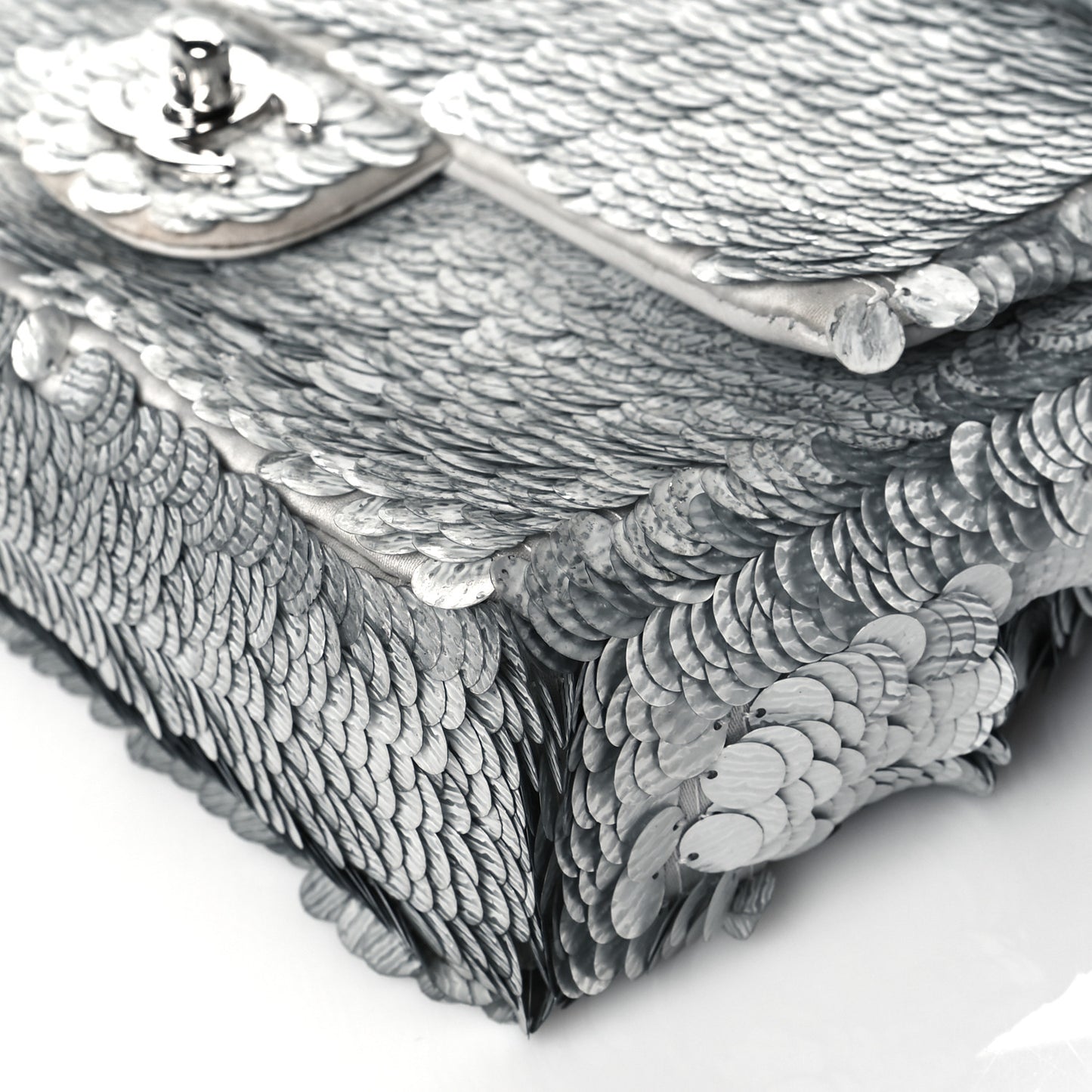 Sequin Mini Rectangular Flap Silver