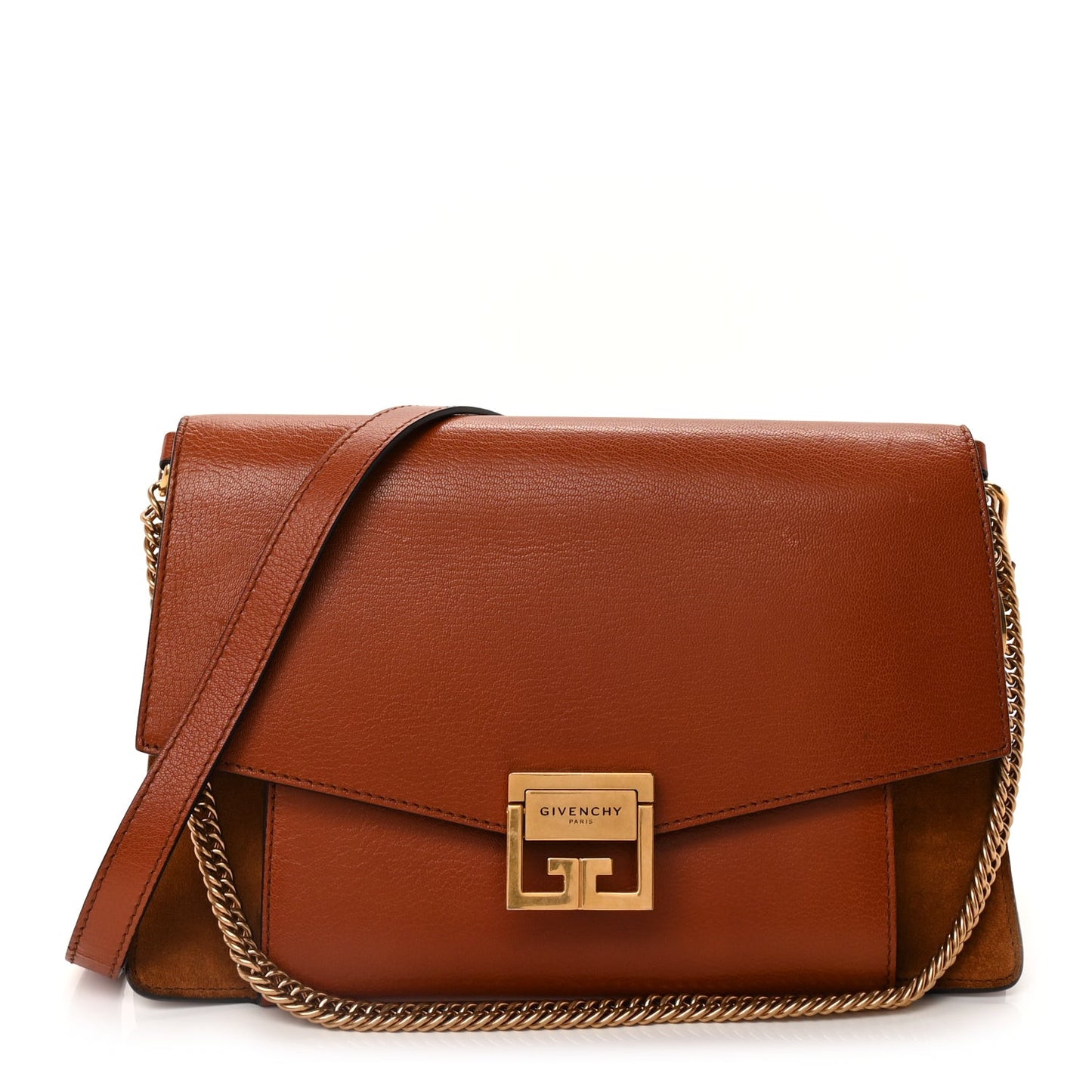 Goatskin Suede Medium GV3 Shoulder Bag  Chestnut
