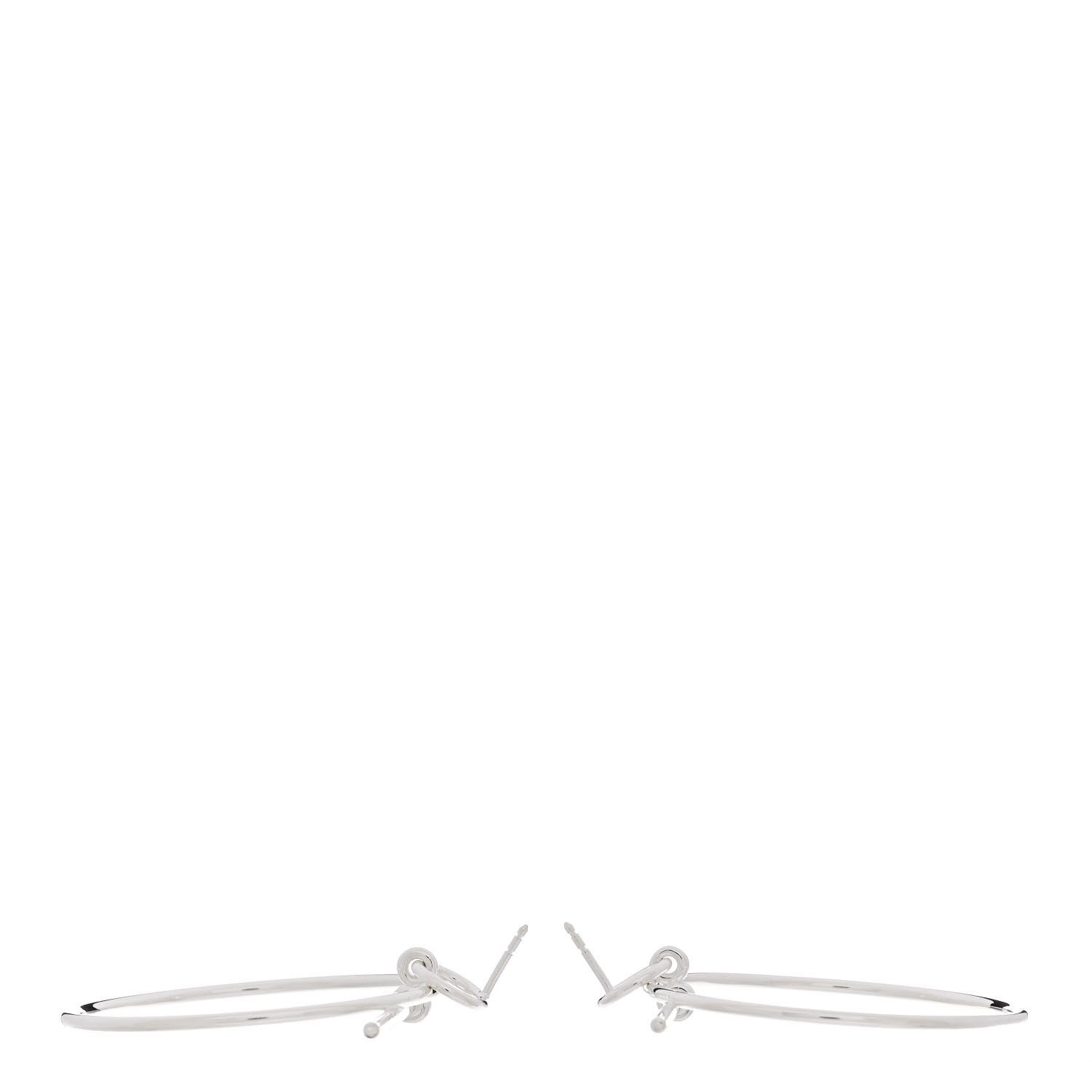 Hermes Sterling Silver MM Loop Earrings 3 of 6