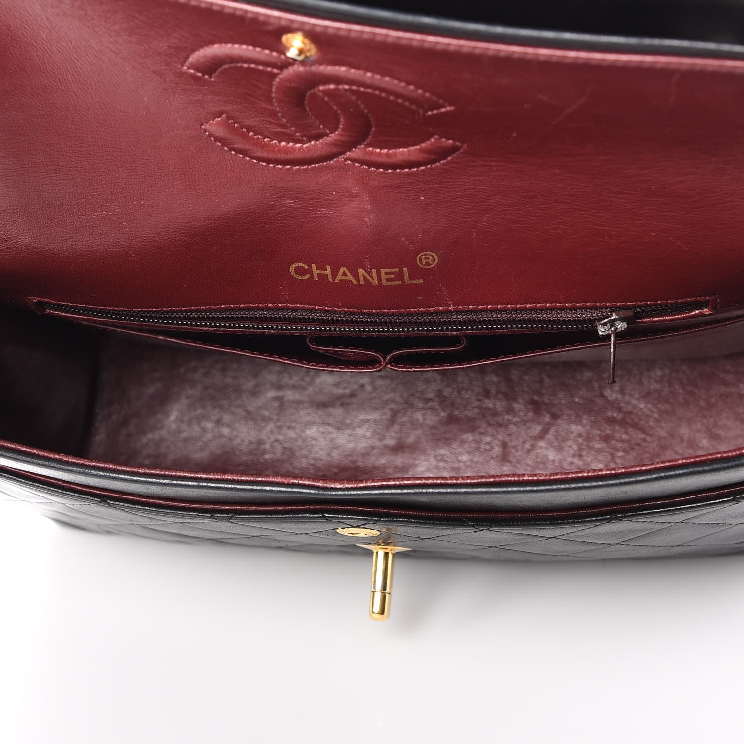 Chanel Lambskin Quilted Medium Double Flap Black 8 of 16