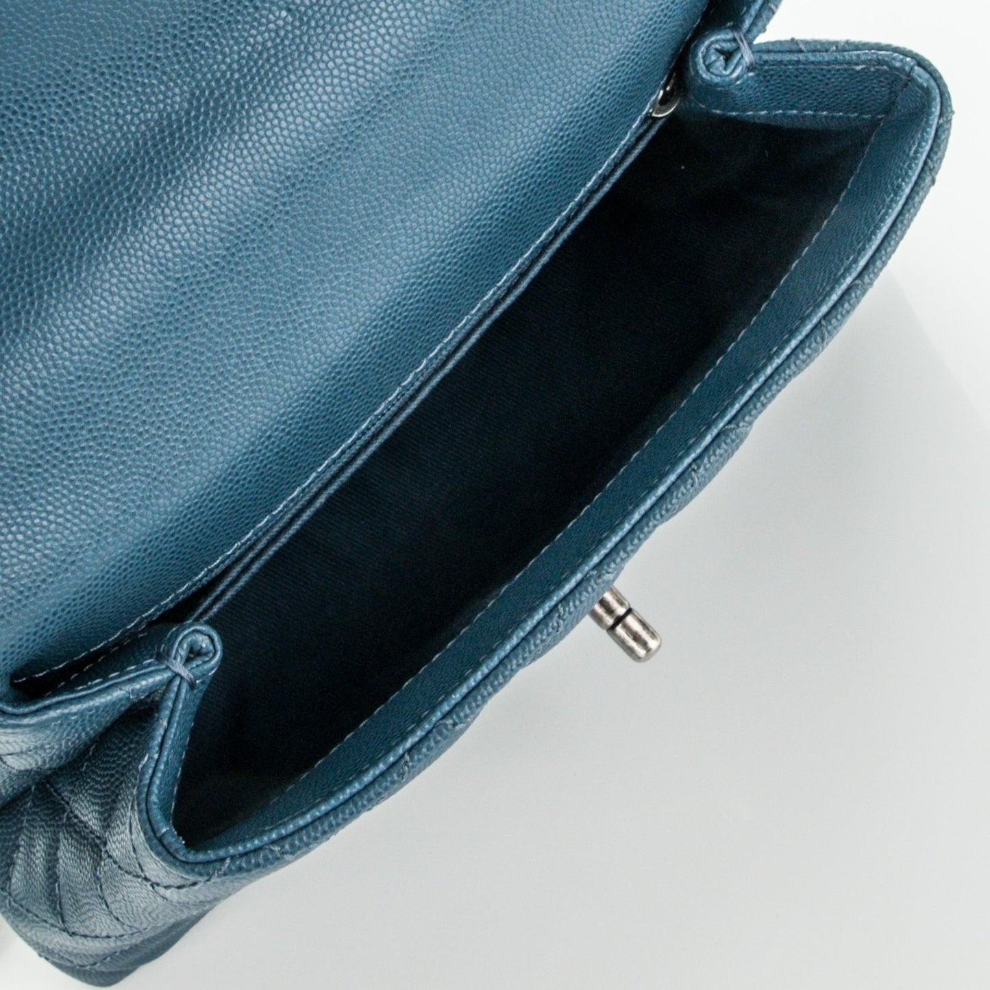 Caviar Quilted Mini Coco Handle Flap Blue