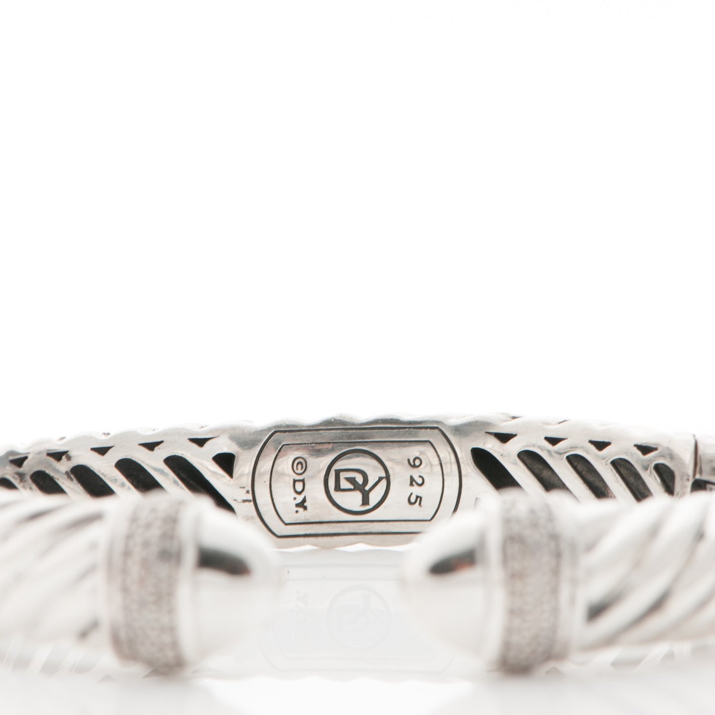 Sterling Silver Diamond 10mm Sculpted Cable Bracelet