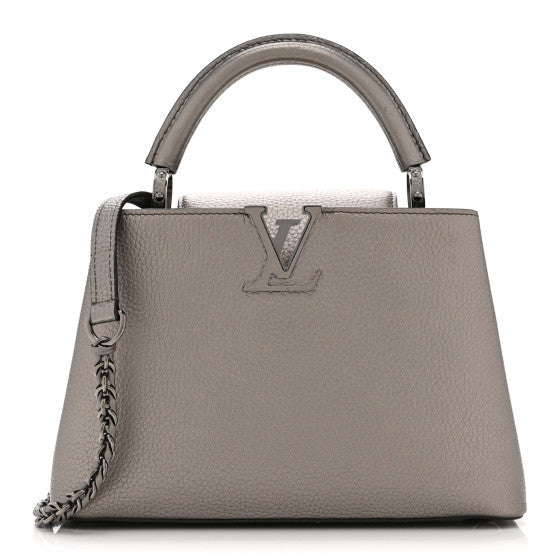 Louis Vuitton Metallic Calfskin Capucines BB Etain 1 of 1