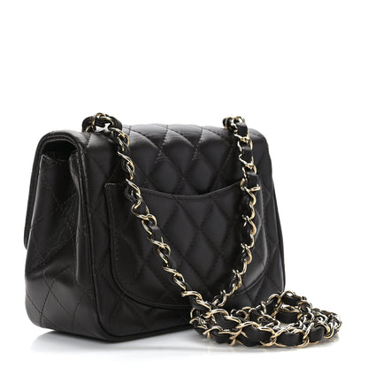 Chanel Lambskin Quilted Mini Square Flap Dark Brown 2 of 8