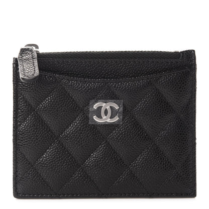 Chanel Caviar Quilted CC Zip Card Holder Black 1 of 8
