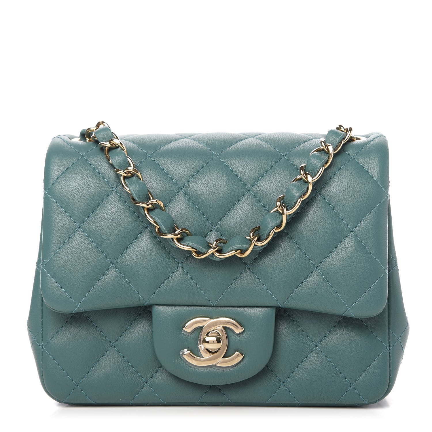 Chanel Lambskin Quilted Mini Square Flap Green 1 of 11