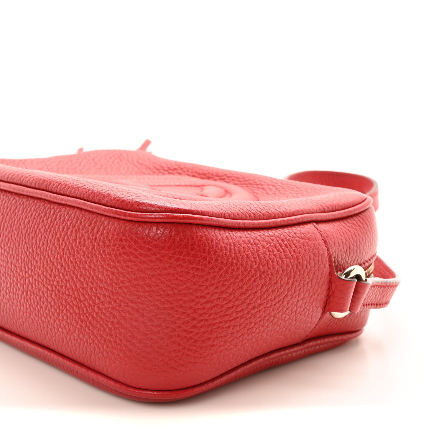 Pebbled Calfskin Small Soho Disco Bag Vibrant Red