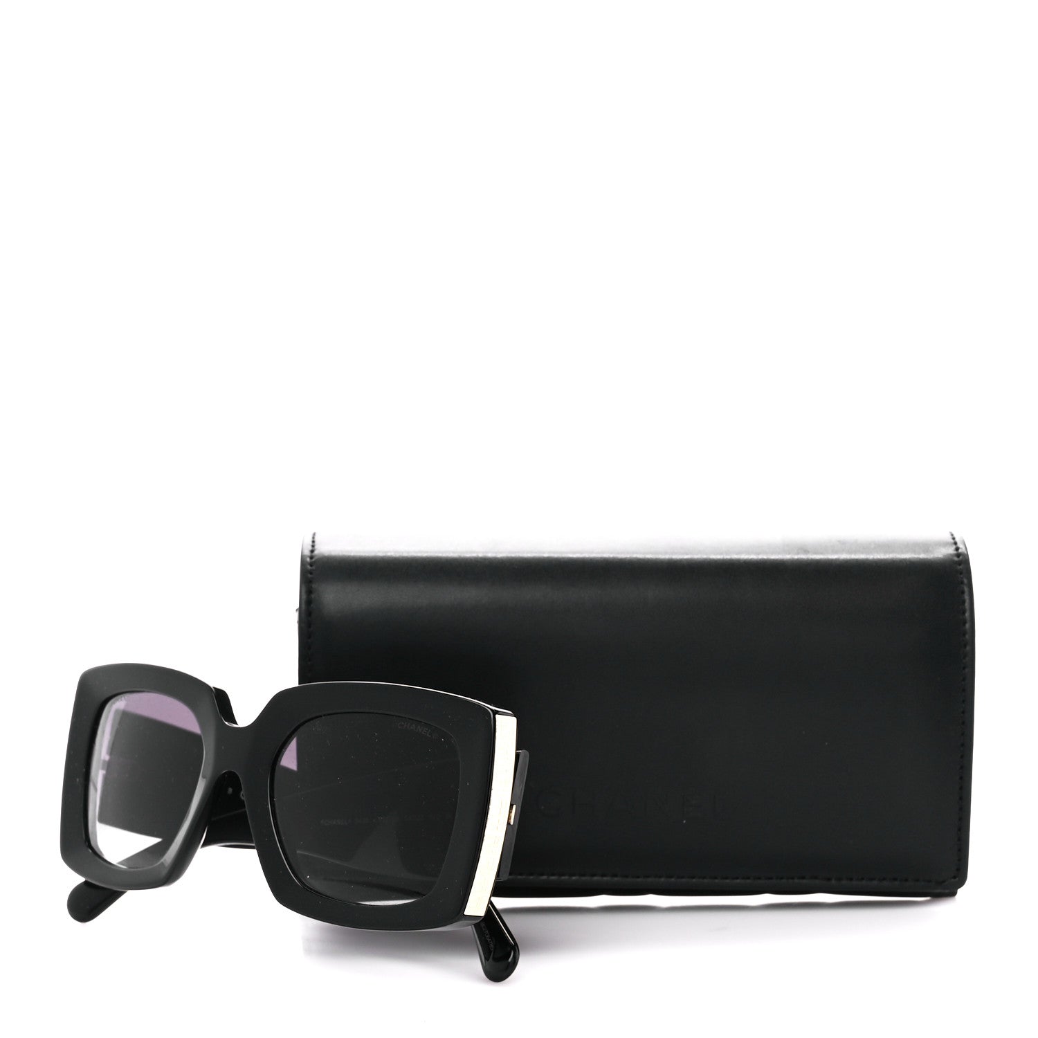 Chanel Acetate Rectangle Sunglasses 5435 Black 8 of 8