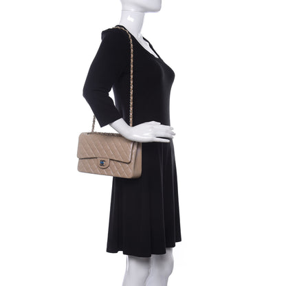 Chanel Iridescent Caviar Quilted Medium Double Flap Dark Beige 2 of 12