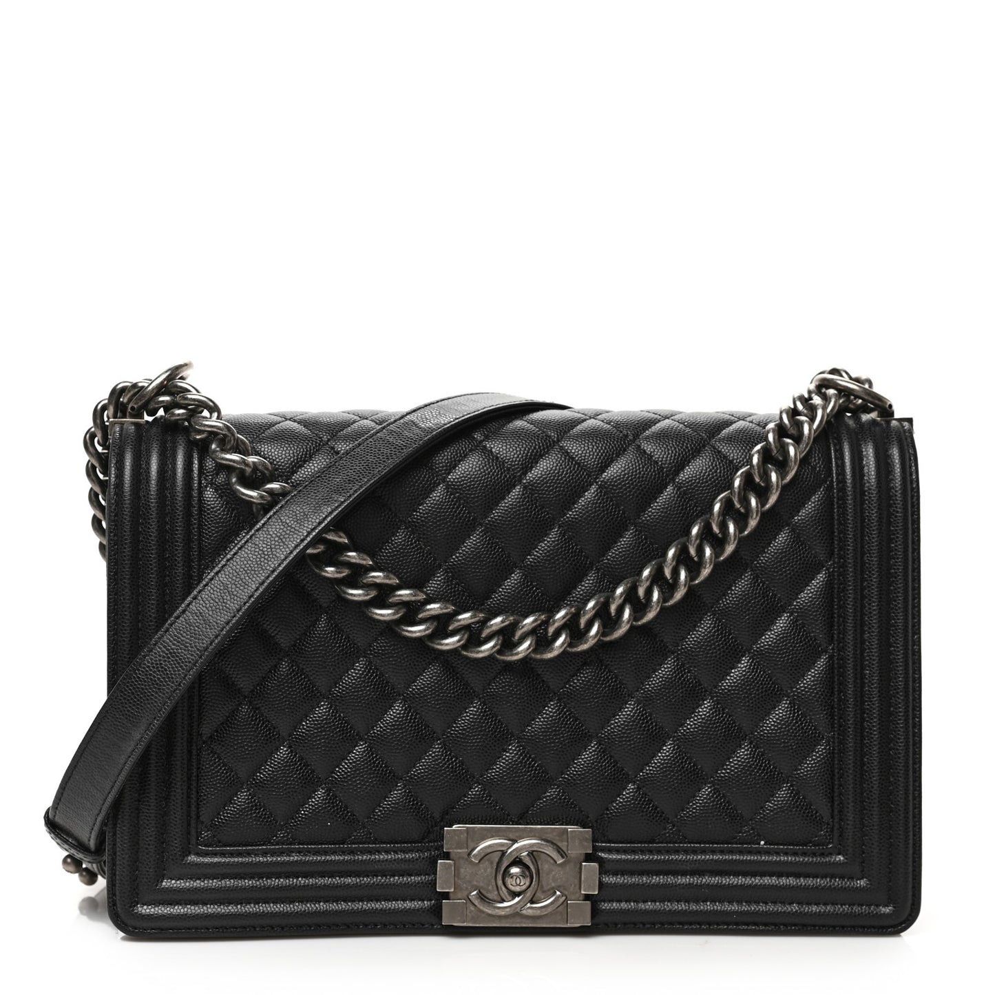 Caviar Quilted New Medium Boy Flap Black
