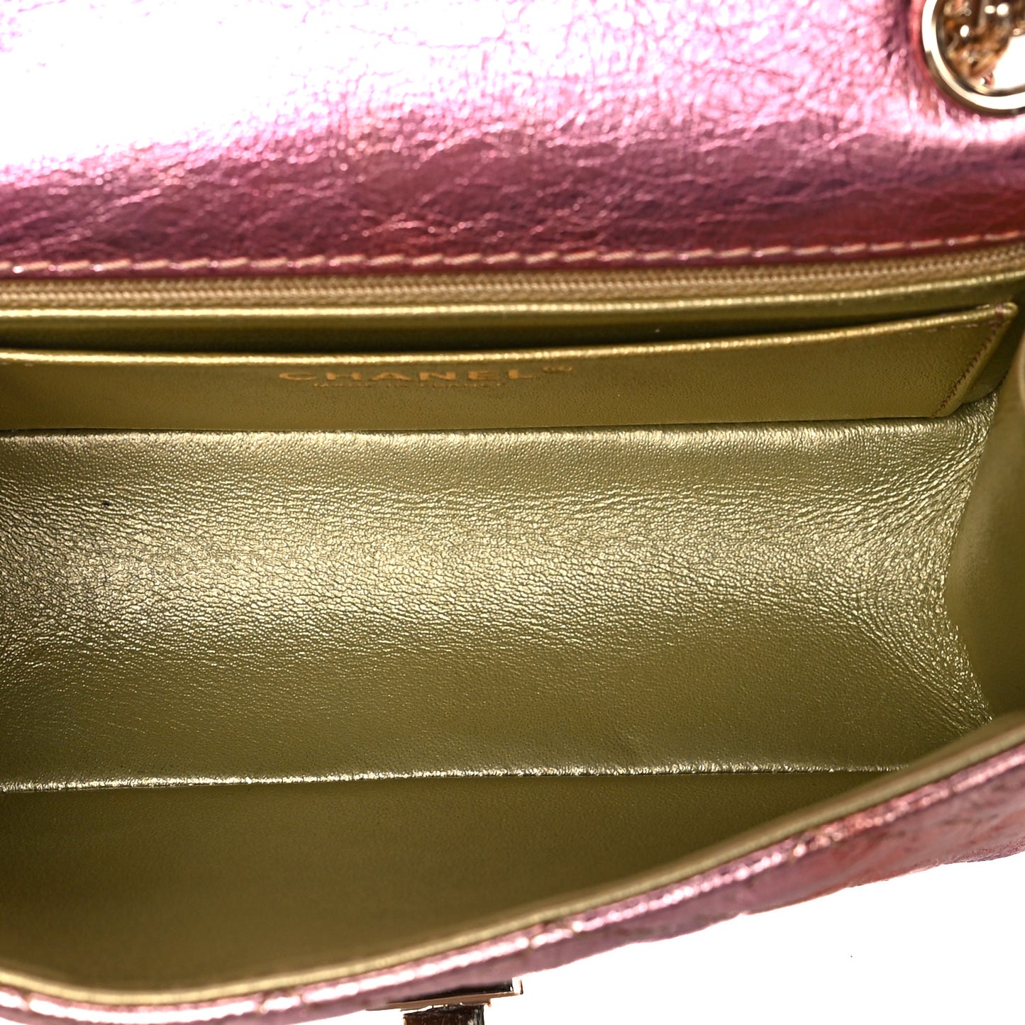 Metallic Goatskin Quilted Mini 2.55 Reissue Flap Multicolor