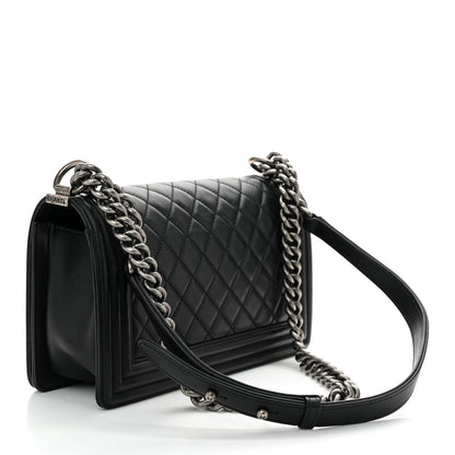 Chanel Lambskin Quilted Medium Boy Flap Black 3 of 7