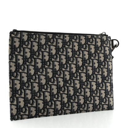 Christian Dior Oblique Pouch Wristlet Blue 3 of 8