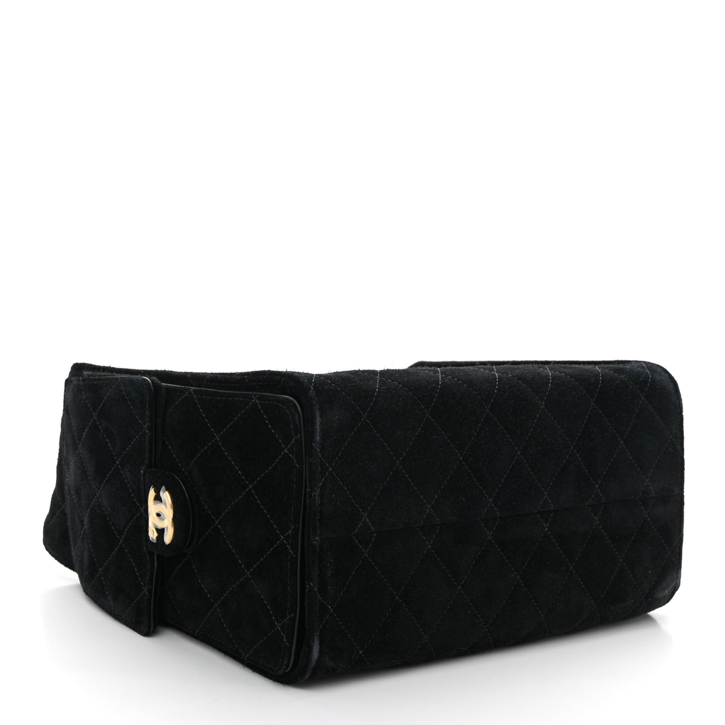 Suede Quilted Small Chanel 25 Handbag Black