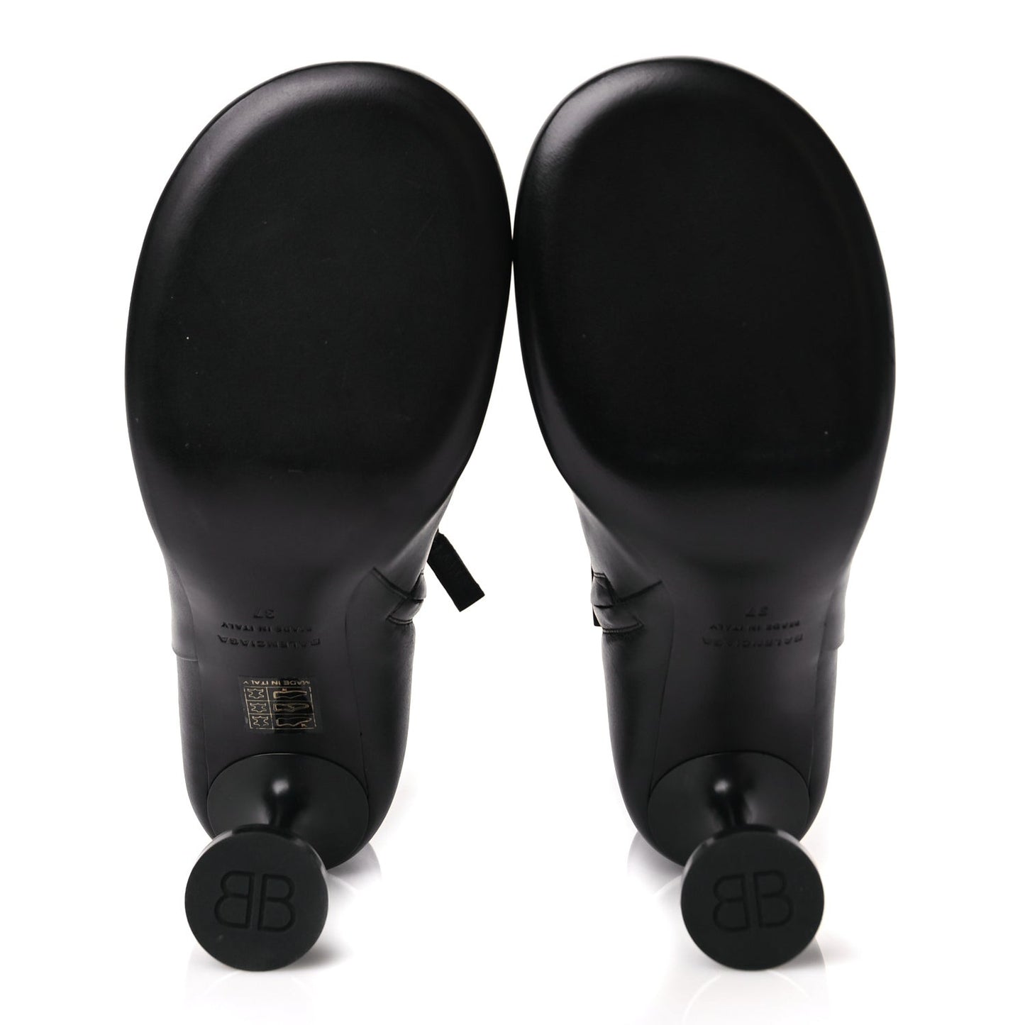 Soft Leather Lady Pedestal 90mm Booties 37 Black