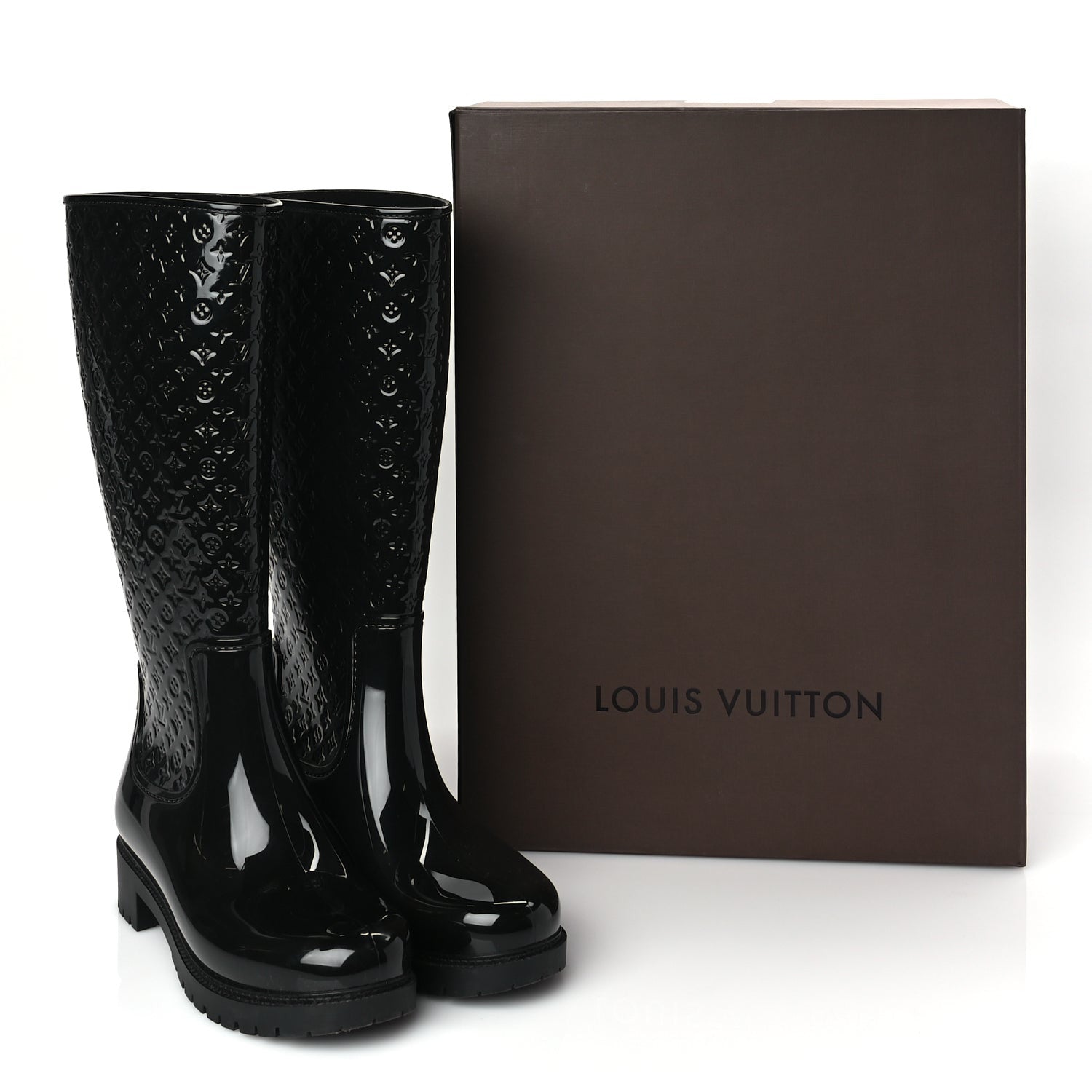 Louis Vuitton Rubber Embossed Monogram Splash Rain Boots 38 Black Monogram 7 of 7