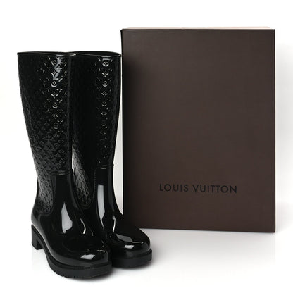 Louis Vuitton Rubber Embossed Monogram Splash Rain Boots 38 Black Monogram 7 of 7