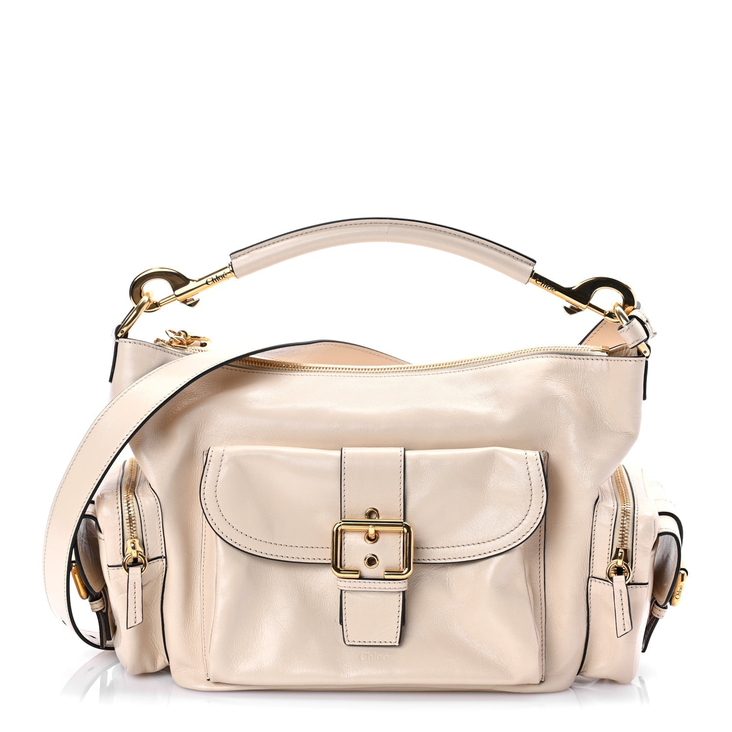 Chloe Shiny Calfskin Medium Double Carry Camera Bag Sweet Beige 1 of 8