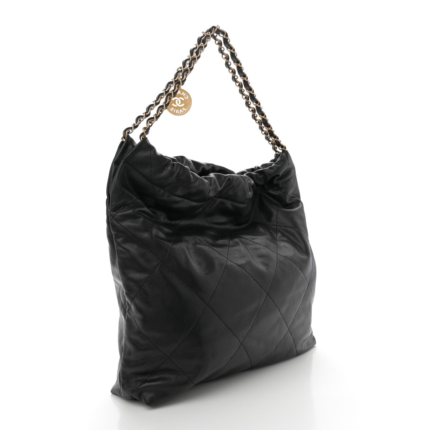 Chanel Shiny Caviar Quilted Monochrome Chanel 22 Black 4 of 11