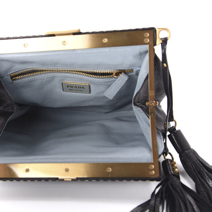 Prada Goatskin Frame Bag Black 5 of 9