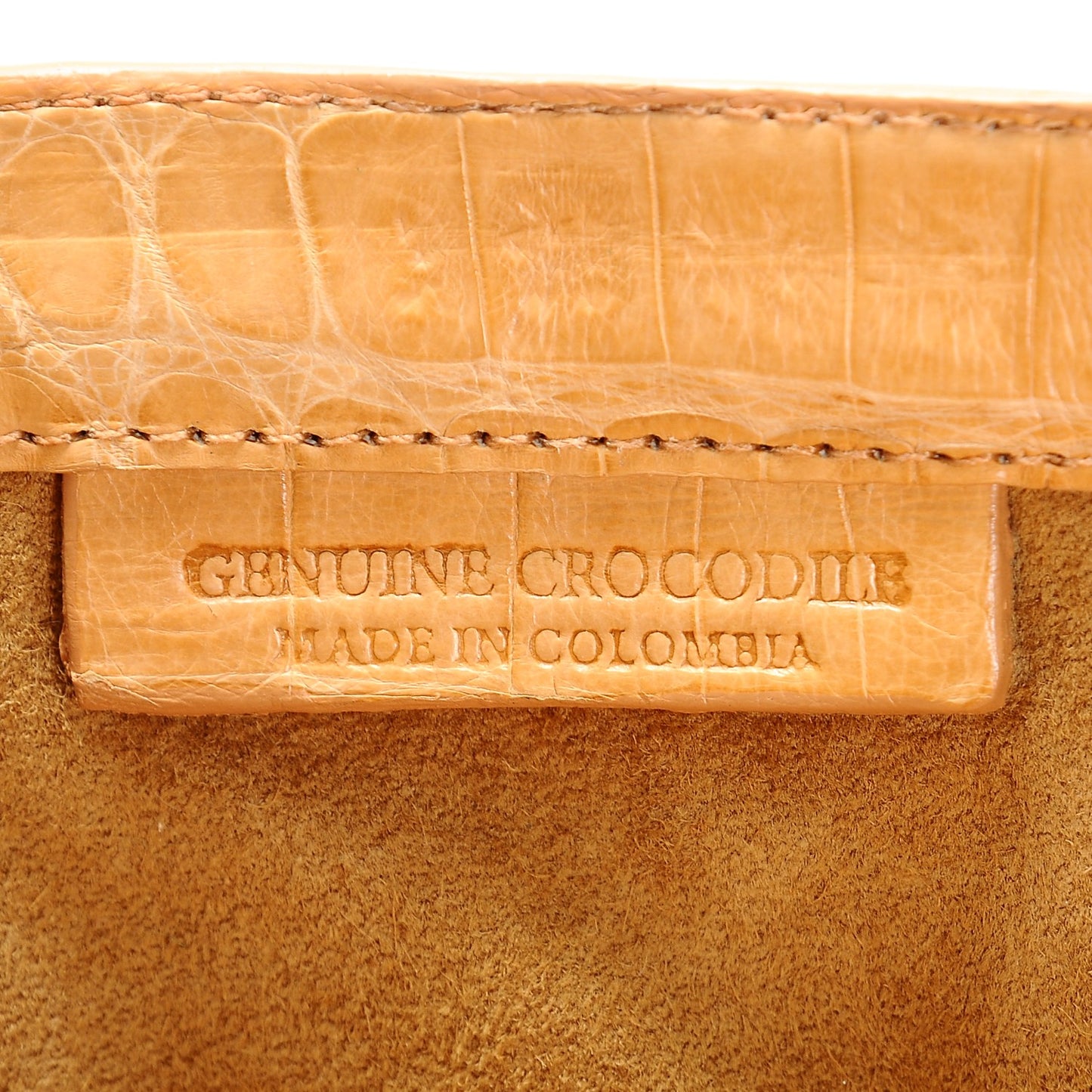 Crocodile Soft Flap Clutch Beige