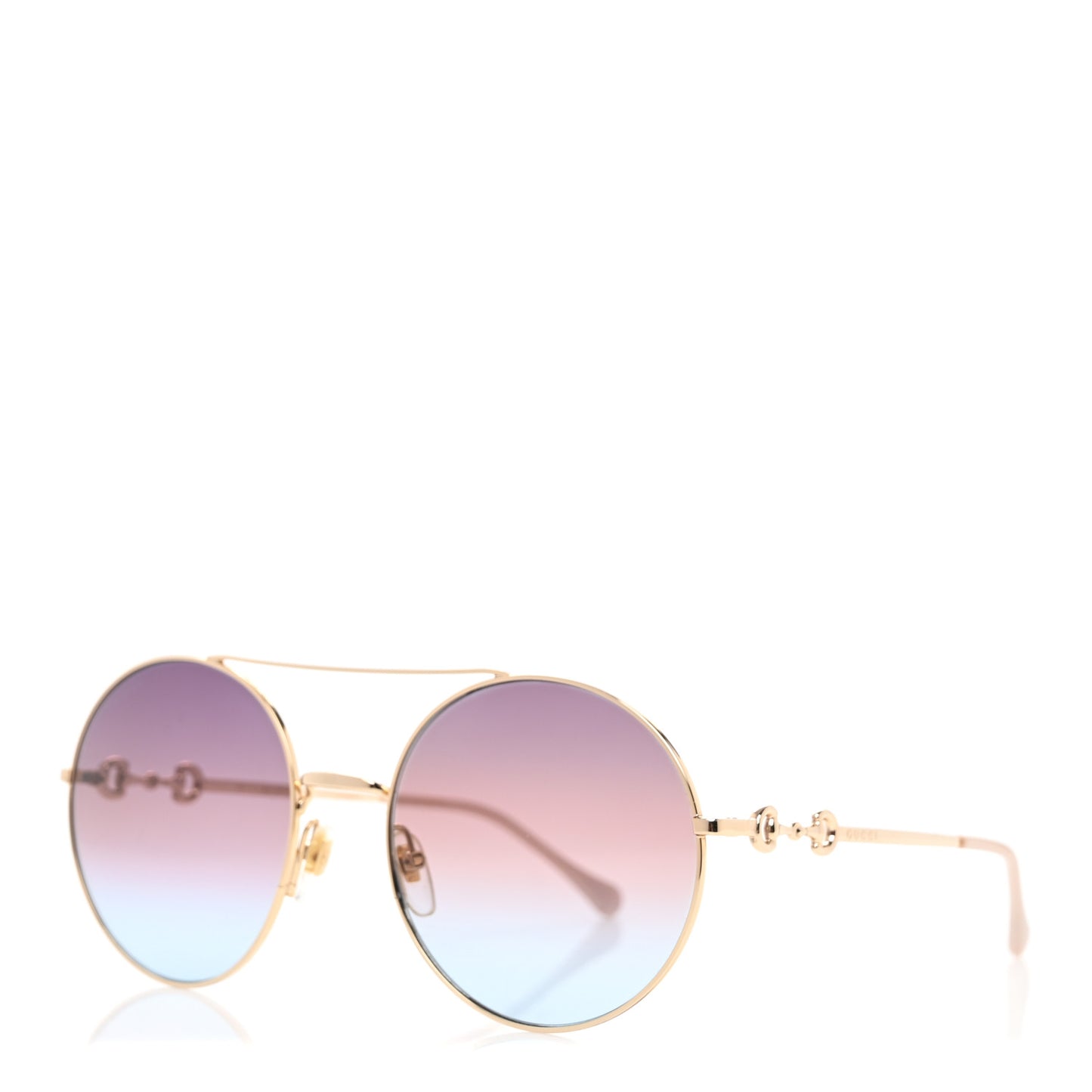Metal Round Frame Horsebit Sunglasses GG0878S Gold