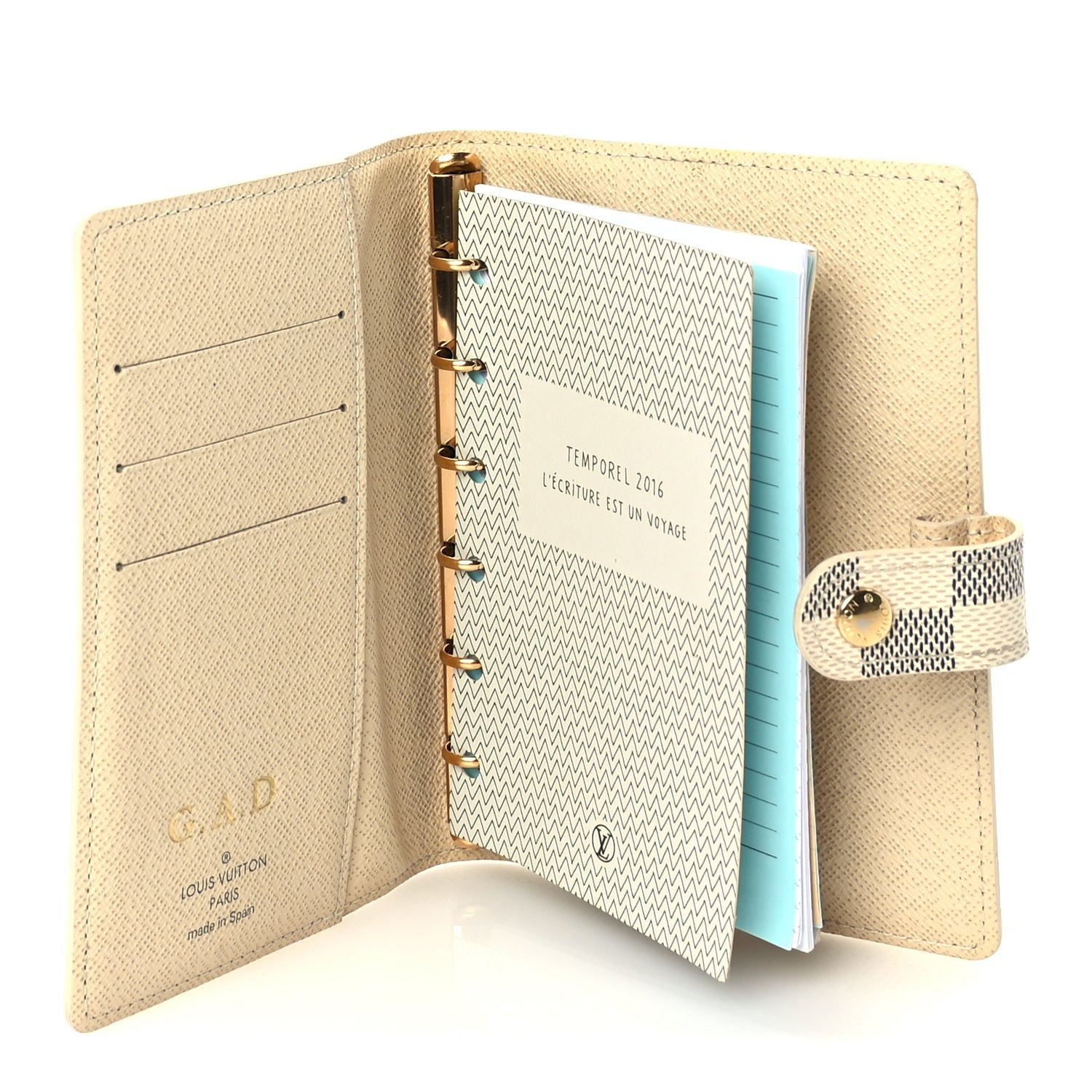 Louis Vuitton Damier Azur Small Ring Agenda Cover 5 of 8