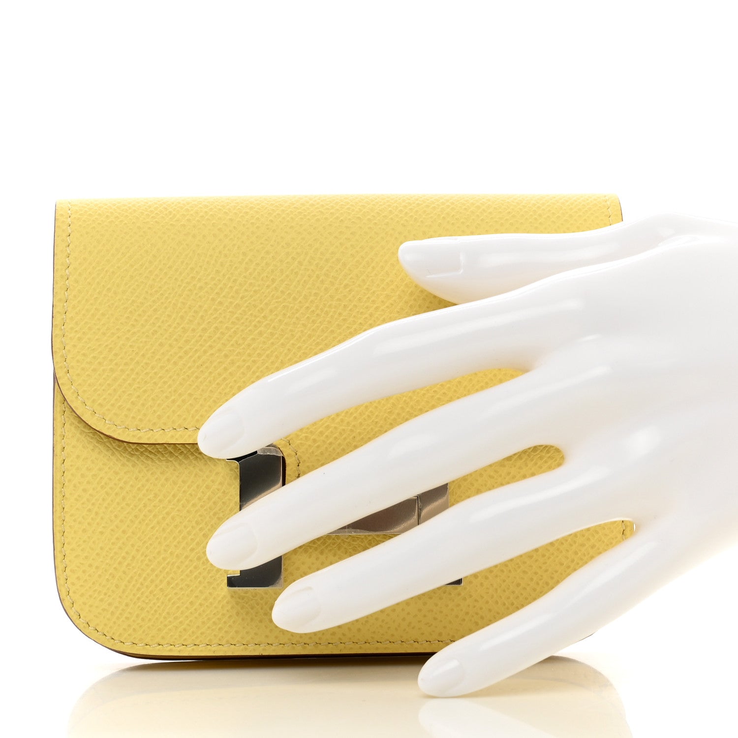 Hermes Epsom Constance Slim Wallet Jaune Poussin 2 of 8