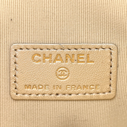 Chanel Metallic Lambskin Quilted CC In Love Heart Clutch With Chain Gold 6 of 12
