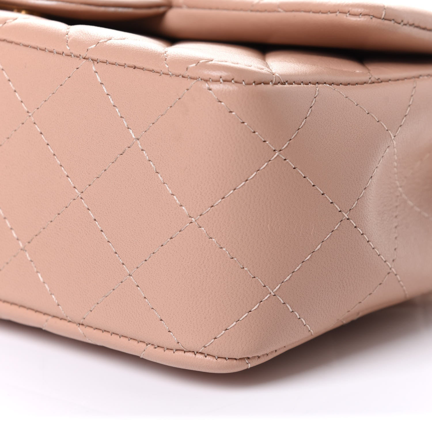 Chanel Lambskin Quilted Mini Top Handle Rectangular Flap Beige 12 of 12