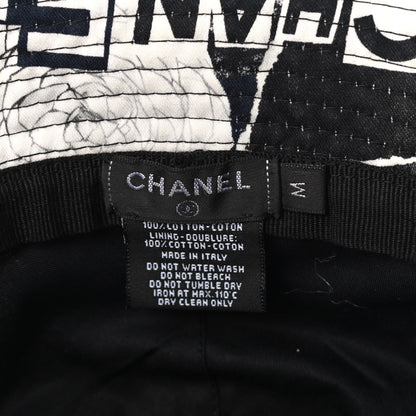Chanel Cotton Coco Print Bucket Hat M Navy Black White 7 of 9