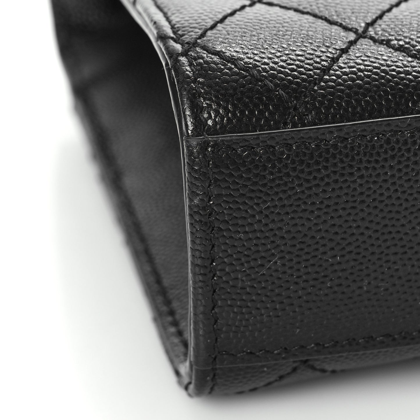 Grain De Poudre Textured Mixed Matelasse Triquilt Medium Monogram Monochrome Satchel Black