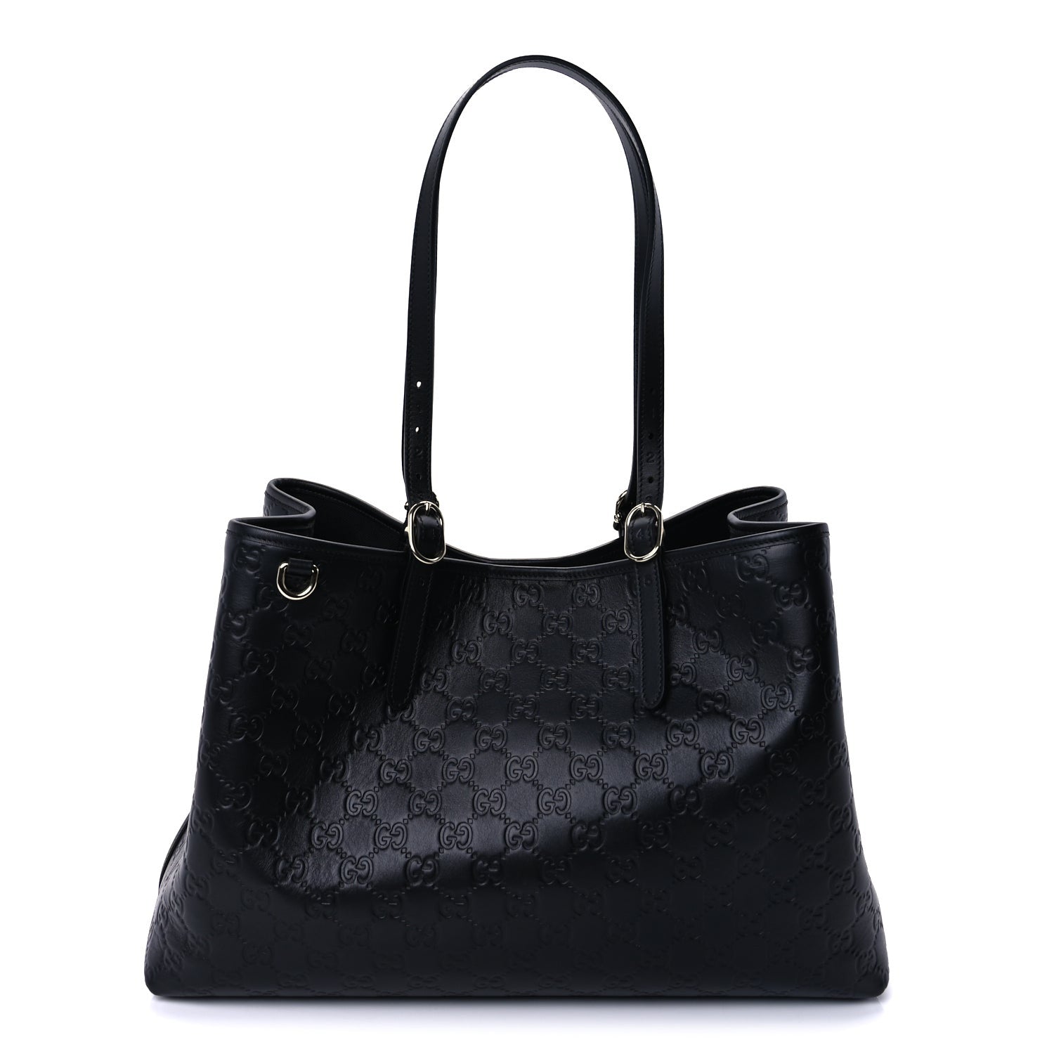 Gucci GG Calfskin Embossed Calfskin Large Tote Bag  Black 1 of 7
