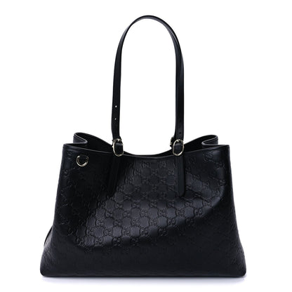 Gucci GG Calfskin Embossed Calfskin Large Tote Bag  Black 1 of 7