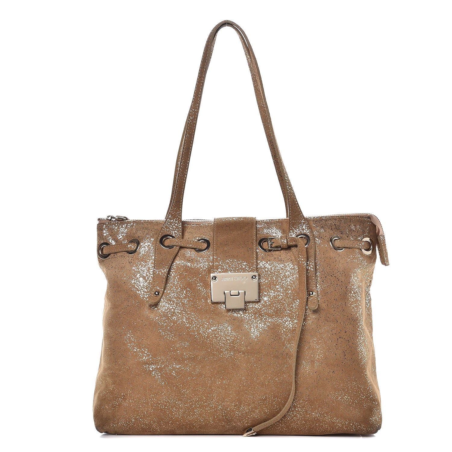 Jimmy Choo Glitter Suede Medium Rhea 1 of 14