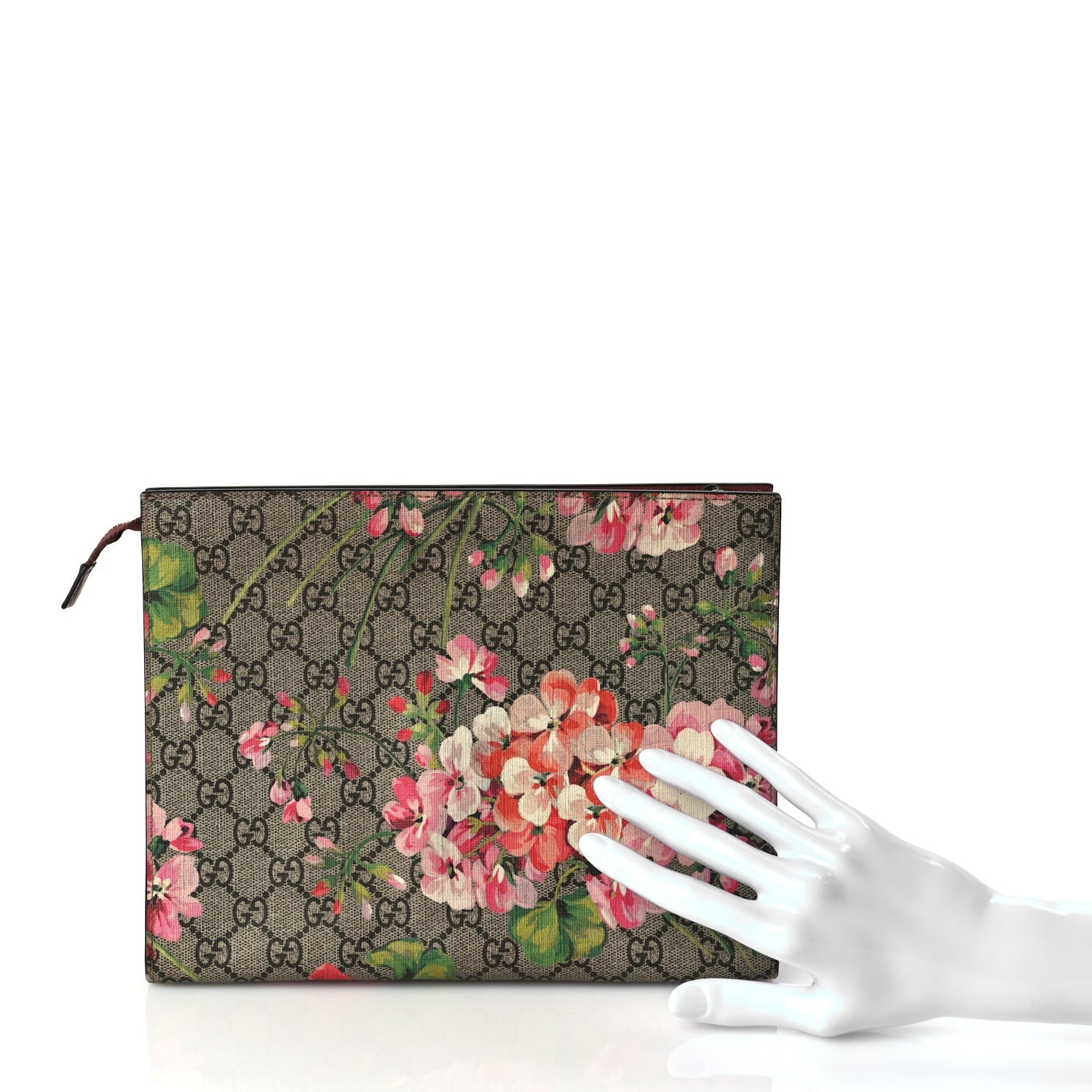 Gucci GG Supreme Monogram Blooms Large Cosmetic Case Beige Multicolor Dry Rose 2 of 8