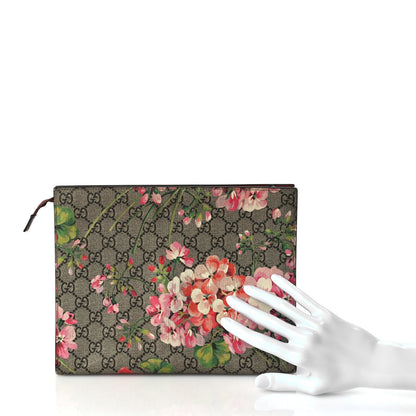 Gucci GG Supreme Monogram Blooms Large Cosmetic Case Beige Multicolor Dry Rose 2 of 8