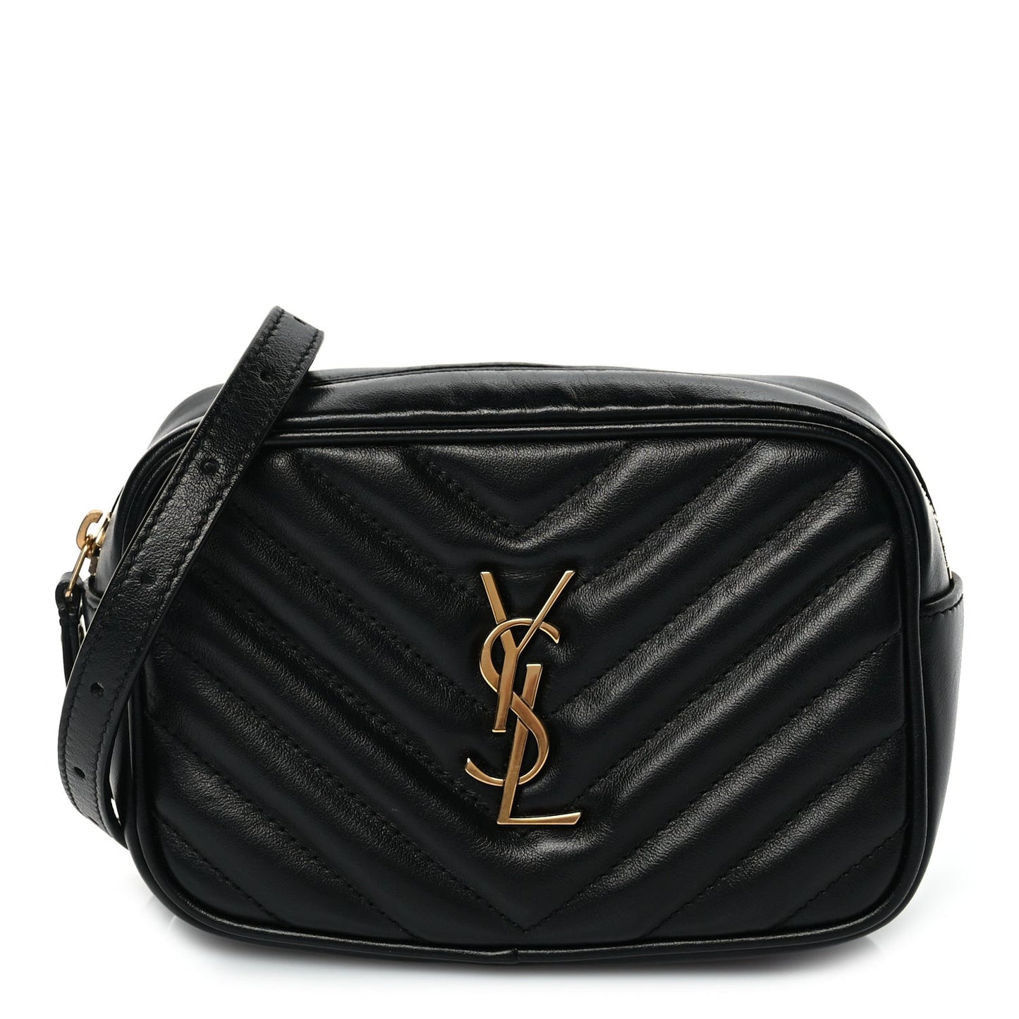 Calfskin Matelasse Monogram Lou Belt Bag Black
