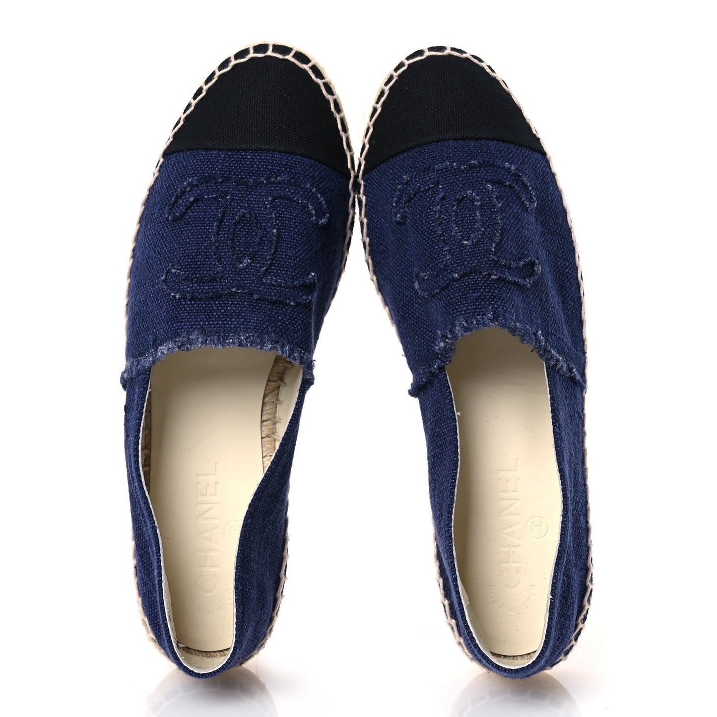 Denim Toile CC Espadrilles 40 Navy Black