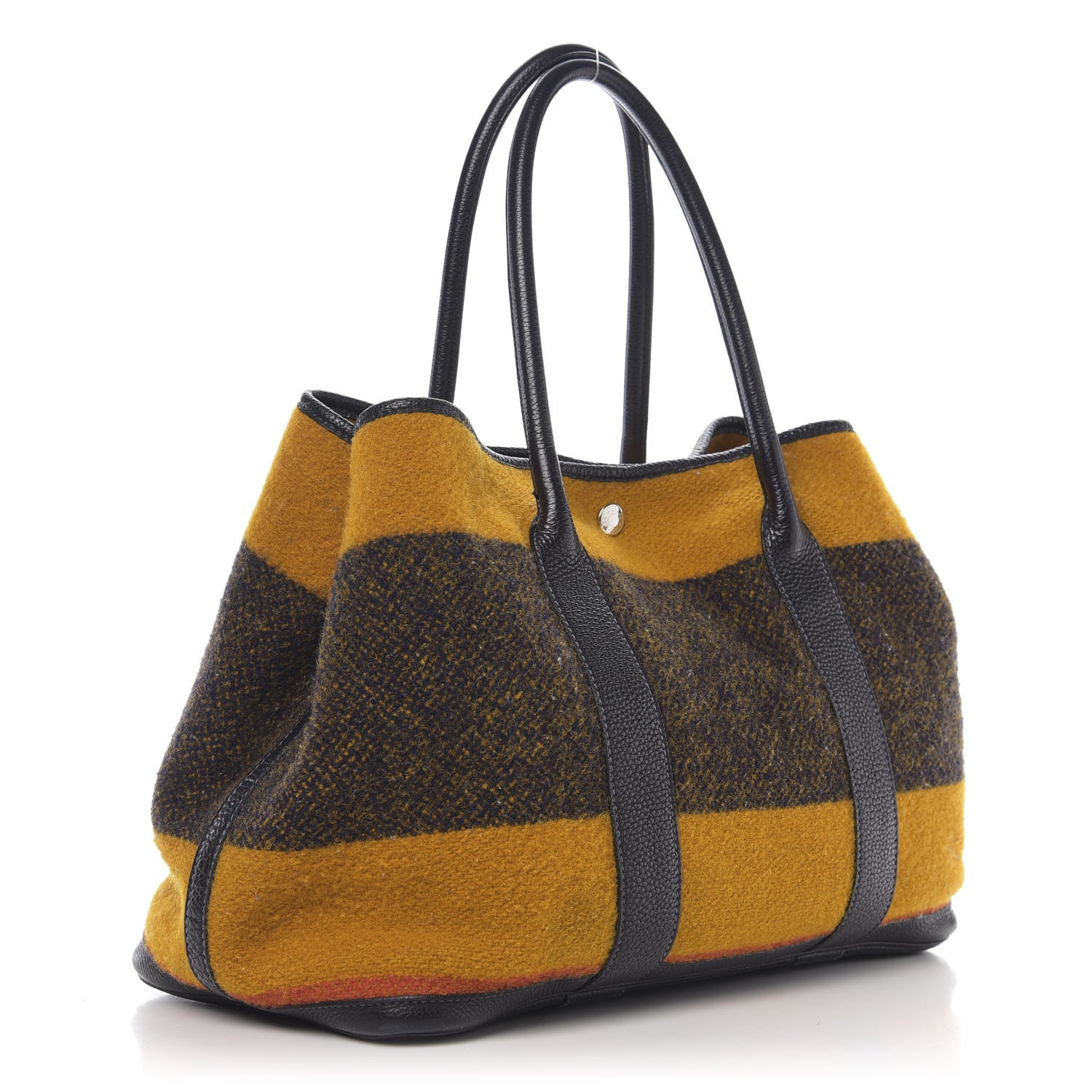 Hermes Wool Rocabar Garden Party Tote 36 MM Orange Black 2 of 11