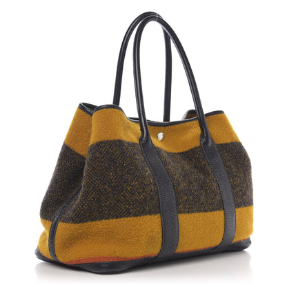 Hermes Wool Rocabar Garden Party Tote 36 MM Orange Black 2 of 11