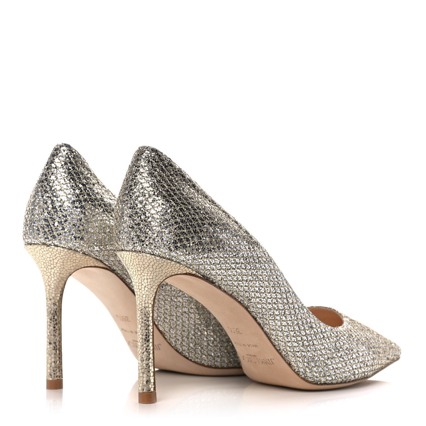 Glitter Fabric Romy 85 Pumps 36.5 Champagne
