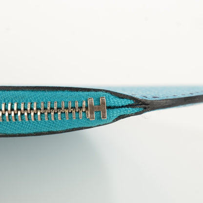 Hermes Chevre Mysore Evelyne Coin Purse Turquoise Bleu Saphir 10 of 11